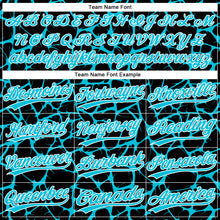 Загрузить изображение в средство просмотра галереи, Custom Black Lakes Blue-White 3D Pattern Design Abstract Network Crackle Two-Button Unisex Softball Jersey
