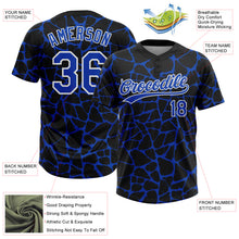 Load image into Gallery viewer, Custom Black Thunder Blue-White 3D Pattern Design Abstract Network Crackle Two-Button Unisex Softball Jersey
