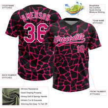 Load image into Gallery viewer, Custom Black Hot Pink-White 3D Pattern Design Abstract Network Crackle Two-Button Unisex Softball Jersey
