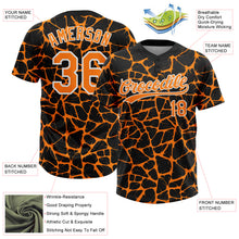 Load image into Gallery viewer, Custom Black Bay Orange-White 3D Pattern Design Abstract Network Crackle Two-Button Unisex Softball Jersey
