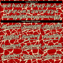 Laden Sie das Bild in den Galerie-Viewer, Custom Red Cream-Black 3D Pattern Design Abstract Network Crackle Two-Button Unisex Softball Jersey
