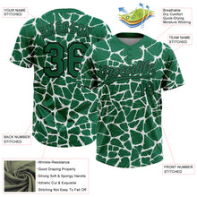 Laden Sie das Bild in den Galerie-Viewer, Custom Kelly Green Black-White 3D Pattern Design Abstract Network Crackle Two-Button Unisex Softball Jersey
