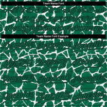Laden Sie das Bild in den Galerie-Viewer, Custom Kelly Green Black-White 3D Pattern Design Abstract Network Crackle Two-Button Unisex Softball Jersey
