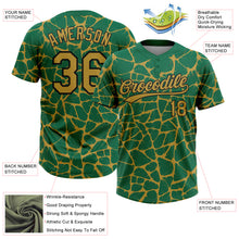 Charger l'image dans la galerie, Custom Kelly Green Old Gold-Black 3D Pattern Design Abstract Network Crackle Two-Button Unisex Softball Jersey
