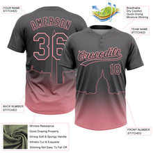 Load image into Gallery viewer, Custom Steel Gray Medium Pink Washington City Edition Gradient Two-Button Unisex Softball Jersey
