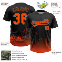 Load image into Gallery viewer, Custom Black Orange-Gray San Francisco City Edition Gradient Two-Button Unisex Softball Jersey

