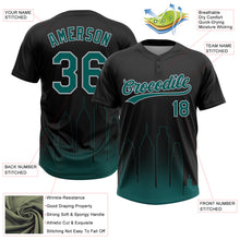 Charger l'image dans la galerie, Custom Black Midnight Green-Gray Philadelphia City Edition Gradient Two-Button Unisex Softball Jersey
