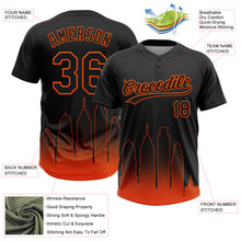 Load image into Gallery viewer, Custom Black Orange Philadelphia City Edition Gradient Two-Button Unisex Softball Jersey
