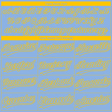Laden Sie das Bild in den Galerie-Viewer, Custom Light Blue Yellow Boston City Edition Gradient Two-Button Unisex Softball Jersey
