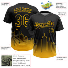 Charger l'image dans la galerie, Custom Black Gold Boston City Edition Gradient Two-Button Unisex Softball Jersey
