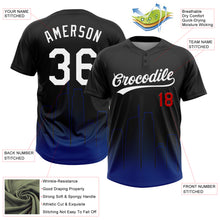 Load image into Gallery viewer, Custom Black White Royal-Red Los Angeles City Edition Gradient Two-Button Unisex Softball Jersey
