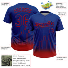 Загрузить изображение в средство просмотра галереи, Custom Royal Red Chicago City Edition Gradient Two-Button Unisex Softball Jersey
