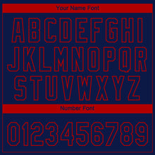 Laden Sie das Bild in den Galerie-Viewer, Custom Navy Red Houston City Edition Gradient Two-Button Unisex Softball Jersey
