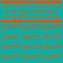Загрузить изображение в средство просмотра галереи, Custom Aqua Orange Miami City Edition Gradient Two-Button Unisex Softball Jersey
