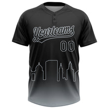 Charger l'image dans la galerie, Custom Black Silver Oakland City Edition Gradient Two-Button Unisex Softball Jersey
