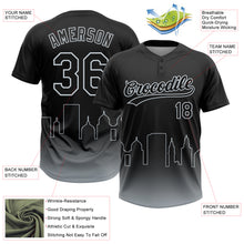 Charger l'image dans la galerie, Custom Black Silver Oakland City Edition Gradient Two-Button Unisex Softball Jersey
