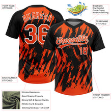 Charger l'image dans la galerie, Custom Black Orange-White Splatter Torn Sharp Brush Stroke Two-Button Unisex Softball Jersey
