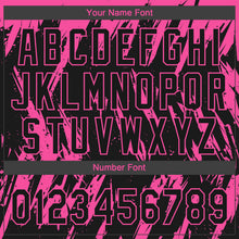 Charger l'image dans la galerie, Custom Black Pink Splatter Torn Sharp Brush Stroke Two-Button Unisex Softball Jersey
