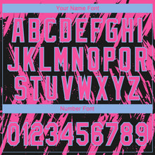 Charger l'image dans la galerie, Custom Black Pink-Light Blue Splatter Torn Sharp Brush Stroke Two-Button Unisex Softball Jersey
