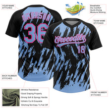 Charger l'image dans la galerie, Custom Black Light Blue-Pink Splatter Torn Sharp Brush Stroke Two-Button Unisex Softball Jersey
