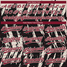 Laden Sie das Bild in den Galerie-Viewer, Custom Black Crimson-Cream Splatter Torn Sharp Brush Stroke Two-Button Unisex Softball Jersey
