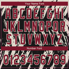 Laden Sie das Bild in den Galerie-Viewer, Custom Black Crimson-Cream Splatter Torn Sharp Brush Stroke Two-Button Unisex Softball Jersey
