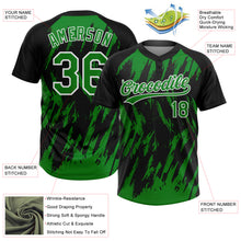 Charger l'image dans la galerie, Custom Black Grass Green-White Splatter Torn Sharp Brush Stroke Two-Button Unisex Softball Jersey
