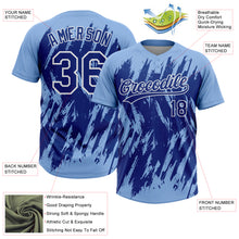 Charger l'image dans la galerie, Custom Light Blue Royal-White Splatter Torn Sharp Brush Stroke Two-Button Unisex Softball Jersey
