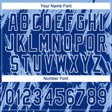 Charger l'image dans la galerie, Custom Light Blue Royal-White Splatter Torn Sharp Brush Stroke Two-Button Unisex Softball Jersey
