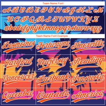 Load image into Gallery viewer, Custom Royal Orange-White Tropical Hawaii Palm Trees Two-Button Unisex Softball Jersey
