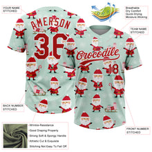 Load image into Gallery viewer, Custom Green Red-White Christmas Santa Claus 3D Pattern Design Two-Button Unisex Softball Jersey
