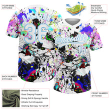 Charger l'image dans la galerie, Custom Graffiti Pattern White-Light Blue Splash Two-Button Unisex Softball Jersey
