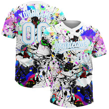 Charger l'image dans la galerie, Custom Graffiti Pattern White-Light Blue Splash Two-Button Unisex Softball Jersey
