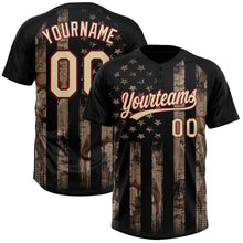 Charger l'image dans la galerie, Custom Camo Cream Black-Crimson American Flag Salute To Service Two-Button Unisex Softball Jersey
