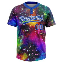 Charger l'image dans la galerie, Custom Graffiti Pattern Thunder Blue-White Galaxy Star Two-Button Unisex Softball Jersey
