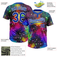Charger l'image dans la galerie, Custom Graffiti Pattern Thunder Blue-White Galaxy Star Two-Button Unisex Softball Jersey
