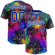 Charger l'image dans la galerie, Custom Graffiti Pattern Thunder Blue-White Galaxy Star Two-Button Unisex Softball Jersey
