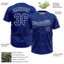 Load image into Gallery viewer, Custom Royal-White Raglan Sleeves Distressed Fragment Brush Stroke Two-Button Unisex Softball Jersey
