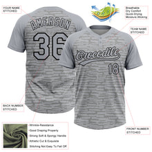 Charger l'image dans la galerie, Custom Gray-Black Raglan Sleeves Distressed Fragment Brush Stroke Two-Button Unisex Softball Jersey
