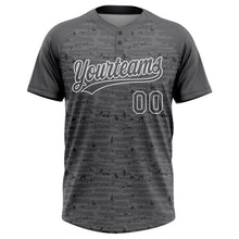Load image into Gallery viewer, Custom Steel Gray-White Raglan Sleeves Distressed Fragment Brush Stroke Two-Button Unisex Softball Jersey

