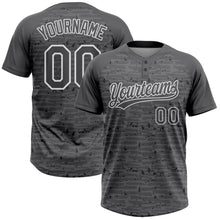 Load image into Gallery viewer, Custom Steel Gray-White Raglan Sleeves Distressed Fragment Brush Stroke Two-Button Unisex Softball Jersey
