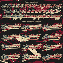 Load image into Gallery viewer, Custom Black Vintage USA Flag Crimson Cream-Cream Raglan Sleeves Abstract Fluid Marble Two-Button Unisex Softball Jersey
