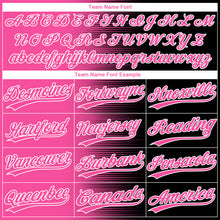 Load image into Gallery viewer, Custom Black Pink-White Gradient Horizontal Stripe Two-Button Unisex Softball Jersey
