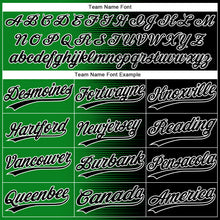 Laden Sie das Bild in den Galerie-Viewer, Custom Black Grass Green-White Gradient Horizontal Stripe Two-Button Unisex Softball Jersey
