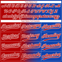 Laden Sie das Bild in den Galerie-Viewer, Custom Red Thunder Blue-White Gradient Horizontal Stripe Two-Button Unisex Softball Jersey
