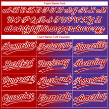 Laden Sie das Bild in den Galerie-Viewer, Custom Red Purple-White Gradient Horizontal Stripe Two-Button Unisex Softball Jersey
