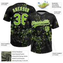 Charger l'image dans la galerie, Custom Black Neon Green-White Abstract Shattered Paint Splatter Two-Button Unisex Softball Jersey
