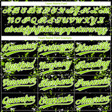 Charger l'image dans la galerie, Custom Black Neon Green-White Abstract Shattered Paint Splatter Two-Button Unisex Softball Jersey
