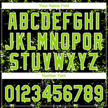 Charger l'image dans la galerie, Custom Black Neon Green-White Abstract Shattered Paint Splatter Two-Button Unisex Softball Jersey
