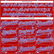 Charger l'image dans la galerie, Custom Red Purple-White Abstract Shattered Paint Splatter Two-Button Unisex Softball Jersey
